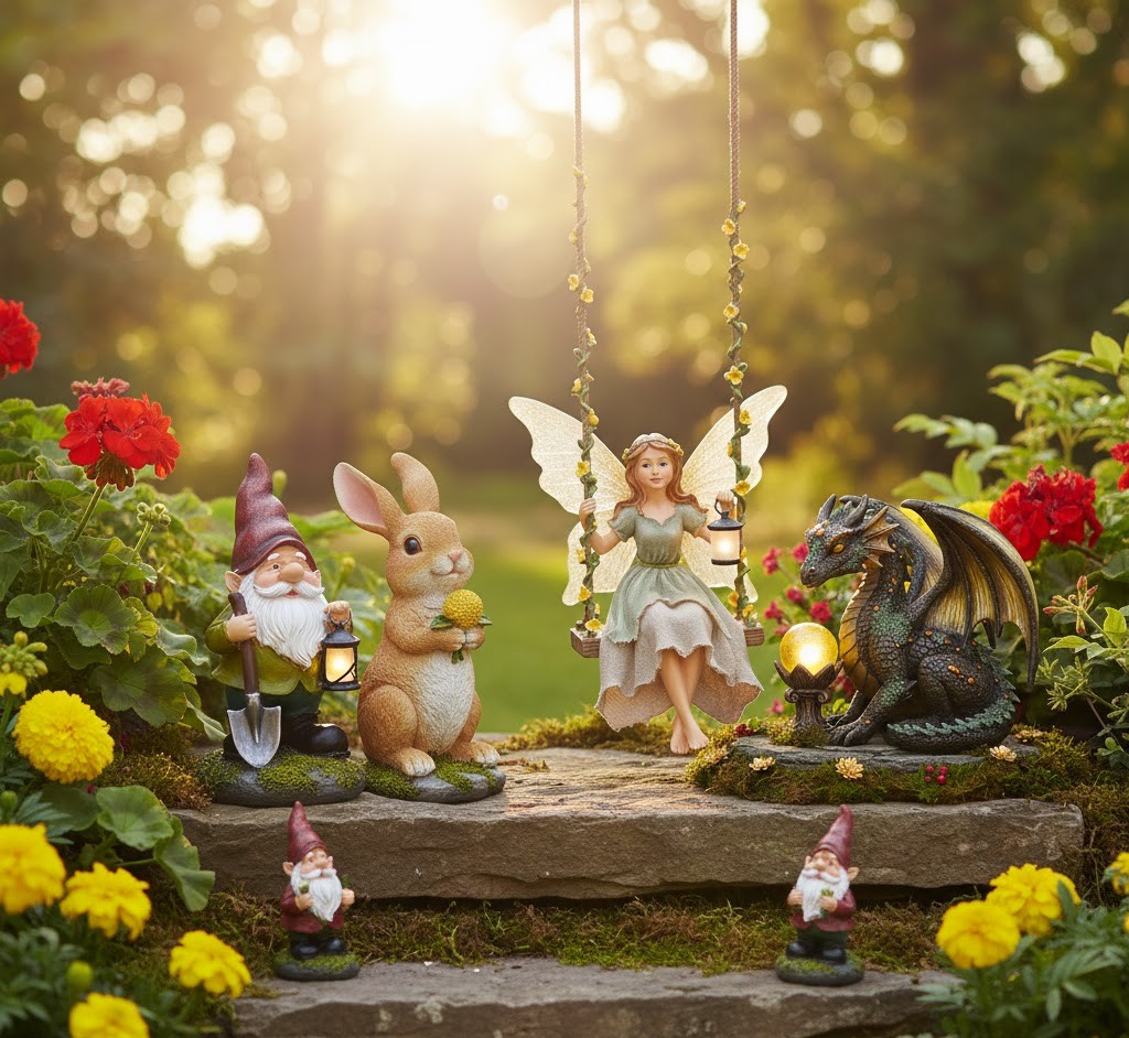 Garden figurine display